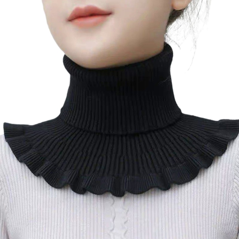 Khăn Choàng Cổ Giả Len Họa Tiết Sọc Thời Trang Cho Nữ