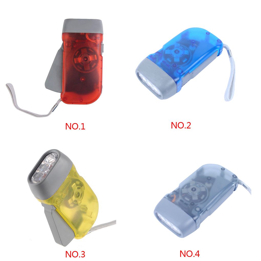 Tay bấm nguồn đèn pin 3 LED trong suốt cắm trại cầm tay ngoài trời