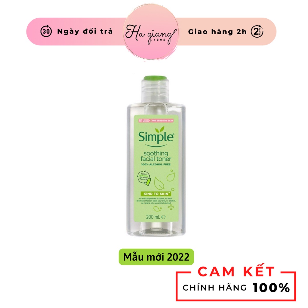 Nước hoa hồng Simple, Toner Simple Kind To Skin Soothing Facial