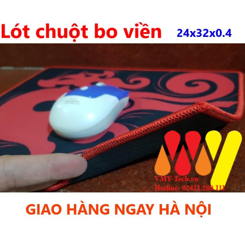 Lót chuột TyLo chuyên game may viền chống bong vải 25x32x0.4cm