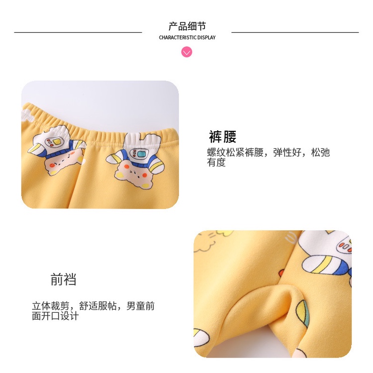 Quần Legging Lót Nhung Dày Dặn Họa Tiết Hoạt Hình Thời Trang Thu Đông Cho Bé 90-150CM