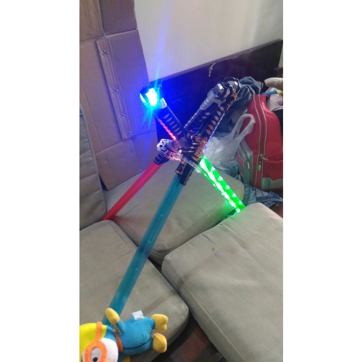 Kiếm Có Đèn - Kiếm nhật Katana phát sáng- dài 76cm đồ chơi giải trí hot trend tặng kèm 3 pin
