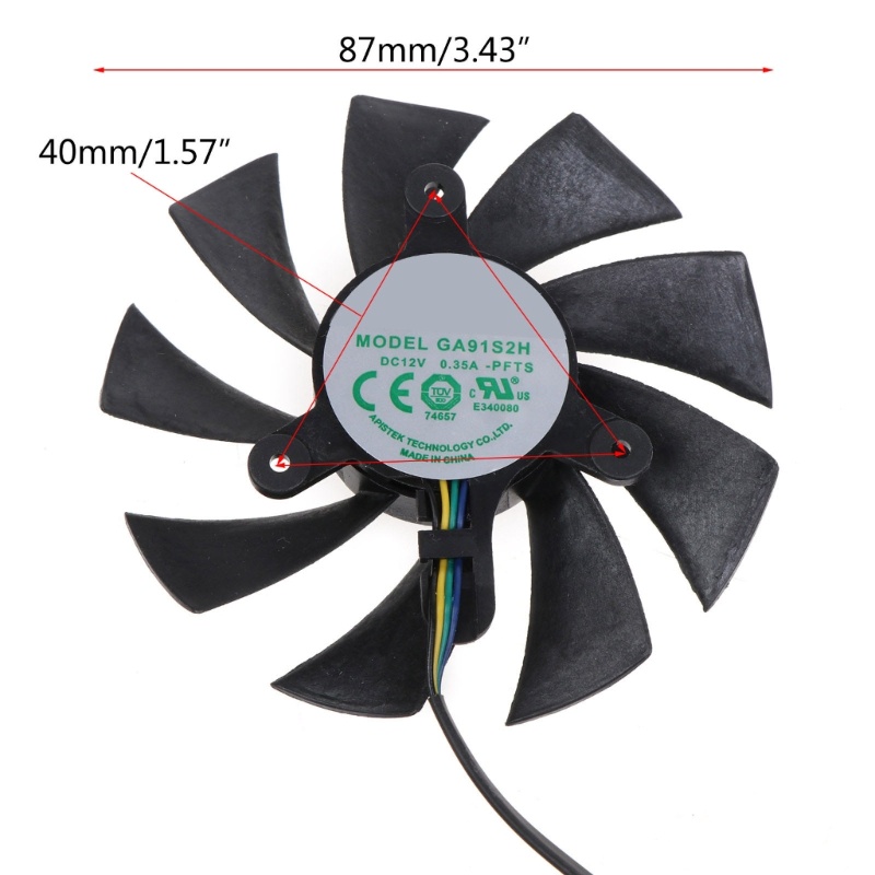 Quạt Tản Nhiệt Card Đồ Họa GPU GA92A2H 4Pin 12V 0.35A GPU Cho Zotac Gefrce RTX 2070 SUPER Mini 8GB ZT-T20710E-10