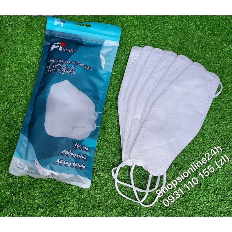 ✅ Túi 10 cái khẩu trang 4D kf94 Pt mask Phương Tuyến 4 lớp giấy kháng khuẩn