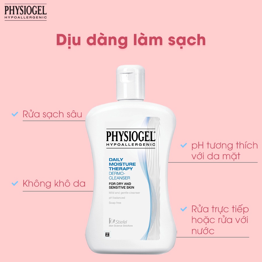 SỮA RỬA MẶT PHYSIOGEL DAILY MOISTURE THERAPY DERMO-CLEANSER 150ML