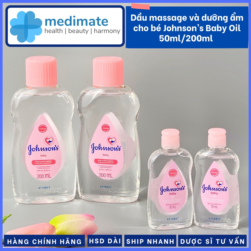 Dầu massage dưỡng ẩm cho bé Johnson's baby oil