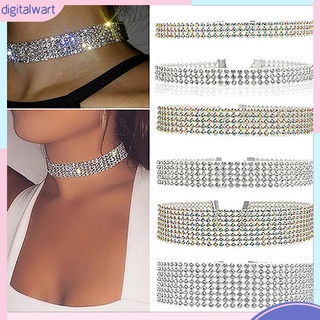 Vòng cổ choker đính đá pha lê nhân tạo lấp lánh sang trọng quý phái dành cho nữ