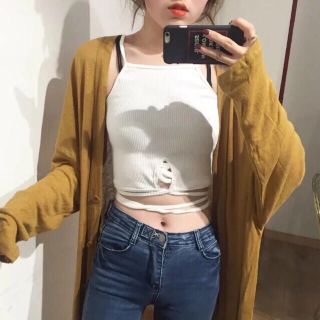 CropTop Yếm Đan Dây Bụng | BigBuy360 - bigbuy360.vn