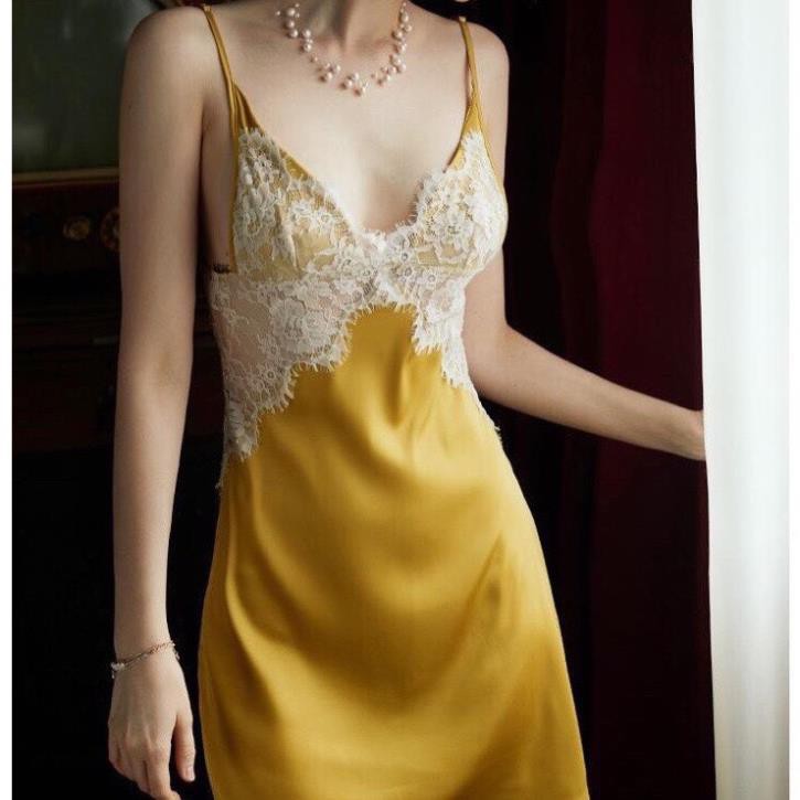 Váy Ngủ 2 Dây Quyến Rũ Lụa Quảng Châu