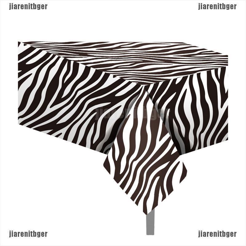 （jiarenitbger）Disposable  Jungle Safari Birthday Animals Tiger Zebra Party Decor Tablecloth