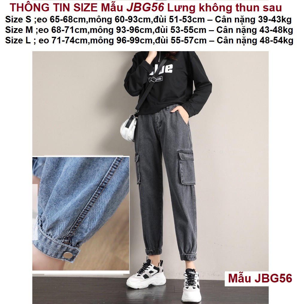 Quần jean Jogger túi hộp , nút cài trước JBG58