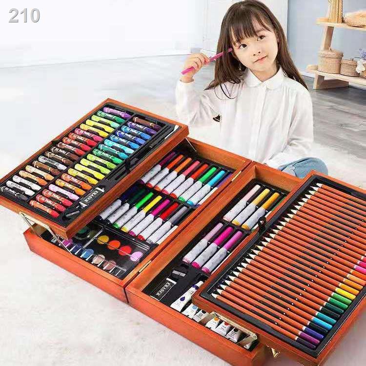 Bộ tranh vẽ màu nước bút đồ chơi bức chì cô gái mẫu giáo học sinh dụng cụ nghệ thuật