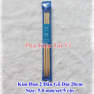 Kim đan 2 đầu gỗ dài 20cm (46k/set/5 cây/1size)