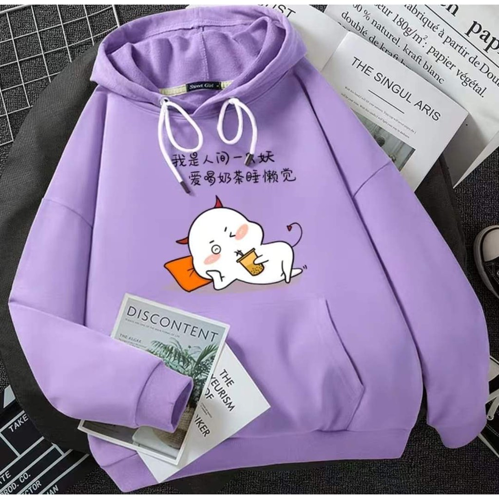 Áo hoodie ác quỷ uống trà sữa DTR1120