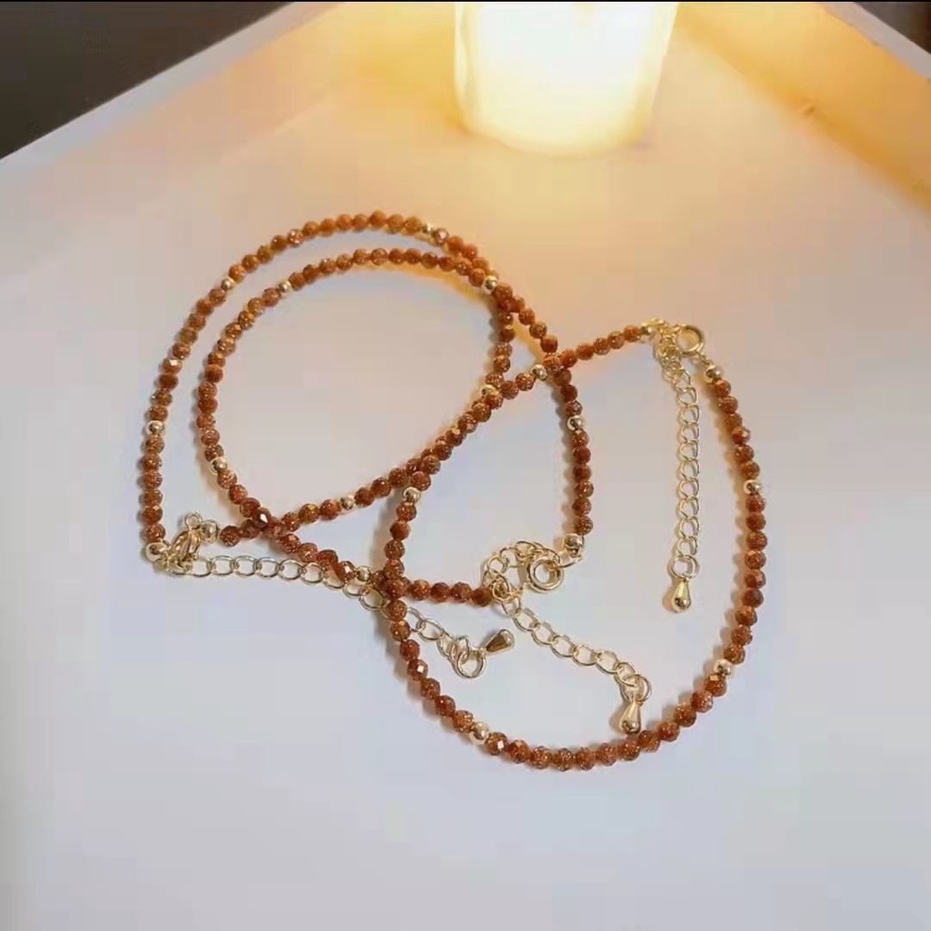 [Hàng Mới Về] Vòng Tay Đính Đá Sa Thạch Thạch Anh Vàng Đơn Giản Cá Tính Thời Trang Mùa Hè Cho Nữ