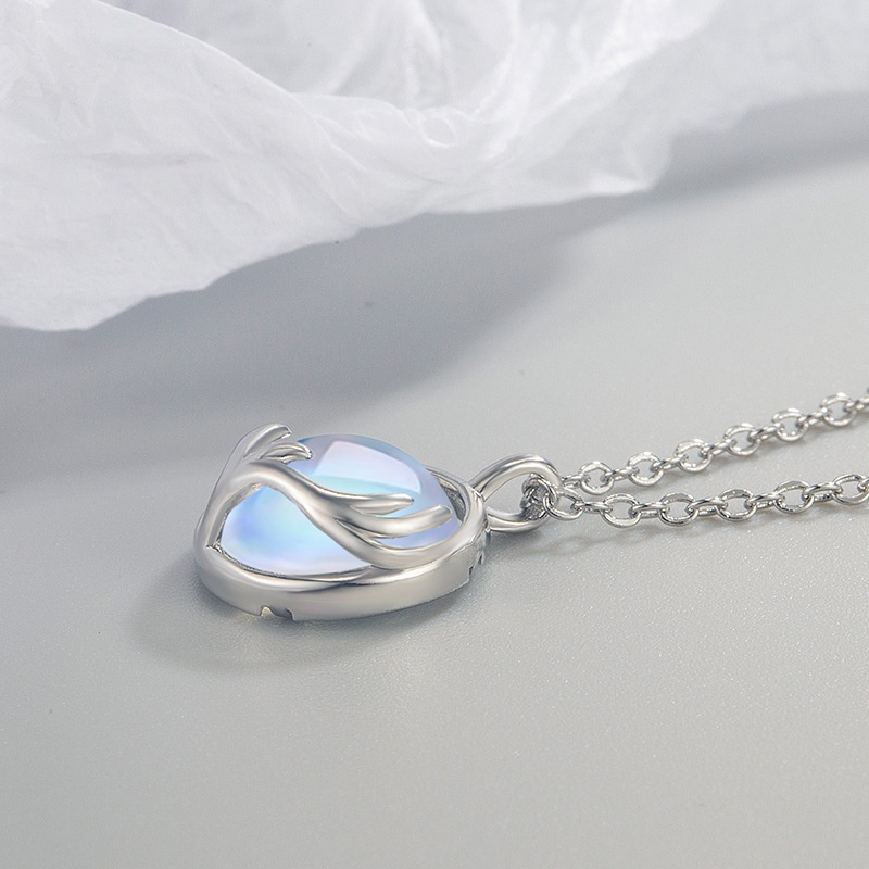 Vòng cổ Mặt Đá Mặt Trăng Bạc S925