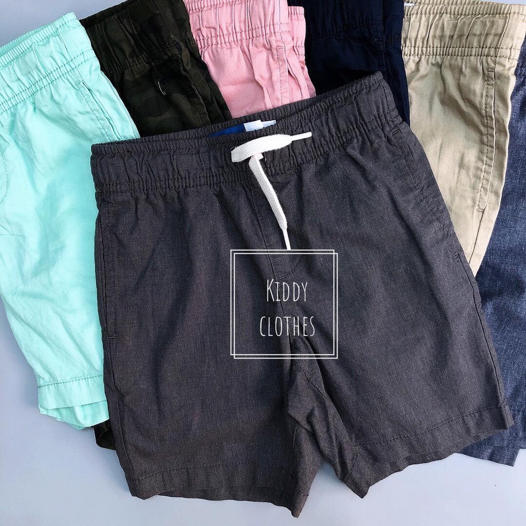 Quần short kaki lưng thun bé trai dây rút được hàng xuất dư xịn/Quần kaki túi hộp bé trai