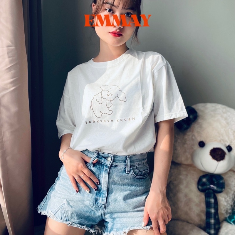 Áo phông nữ, áo thun nữ form rộng cotton cao cấp HÌNH CÚN CON free size <65kg | BigBuy360 - bigbuy360.vn