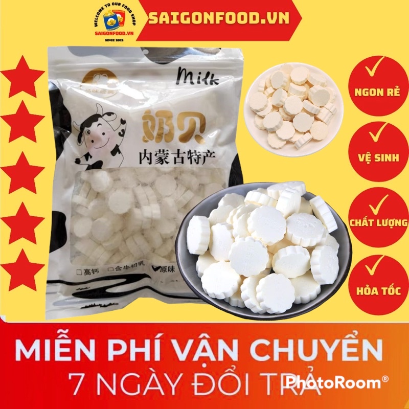 Kẹo sữa bò non nén viên [100 viên] đặc sản Nội Mông gói 250gr - thơm béo siêu ngon HOT HIT | đồ ăn vặt SaiGonFood