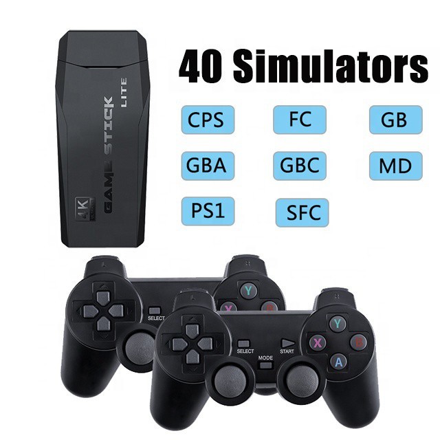 [Game Stick 4K HDMI] - Máy Chơi Game Điện Tử 4 Nút Cầm Tay Không Dây HDMI PS3000 + Trò Chơi Hỗ Trợ Game CPS/FC/GBA/GB/MD