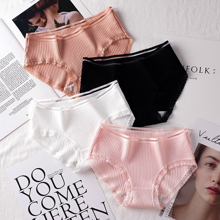 Combo 5 quần tăm tre - Quần lót MUJI viền cạp trong phối ren - cô chủ nhỏ chuyên sỉ | BigBuy360 - bigbuy360.vn