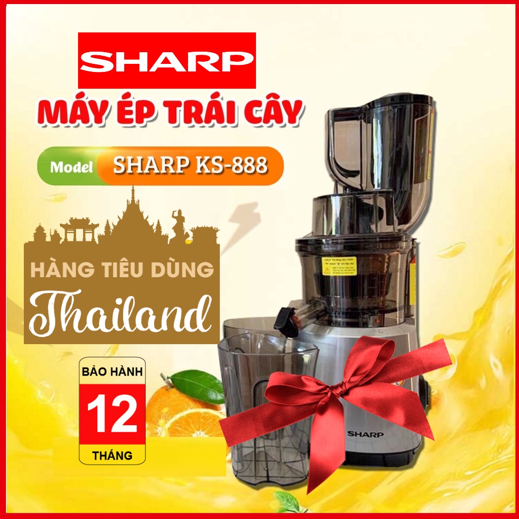 Máy ép chậm trái cây Hoa Quả Sharp Xuất xứ Thái Lan Công Suất mạnh 260W Ép nguyên hoa quả mà không sợ máy bị tắc nghẽn