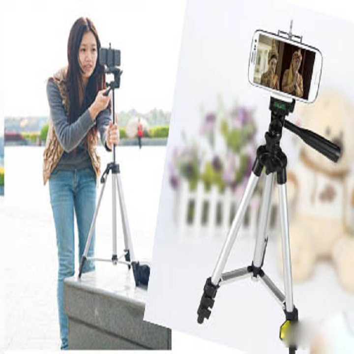 [Freeship toàn quốc từ 50k] Gậy Tripod 3110A - Chân Đỡ Máy Ảnh Du Lịch - Có Kẹp Điện Thoại