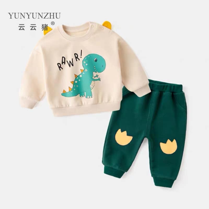 Bộ Nỉ Bông Thu Đông Dài Tay Cho Bé Tra Và Bé Gái Hình Động Vật Chaalie Store