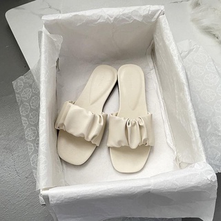 summer green flat slippers