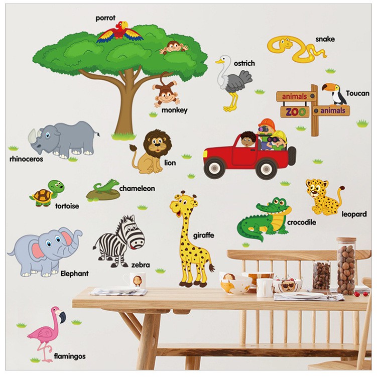 ❤️I. TỔNG HỢP TRANH DECAL DÁN TƯỜNG ĐỘNG VẬT TIẾNG ANH - DECAL DÁN TƯỜNG CHO BÉ | BigBuy360 - bigbuy360.vn