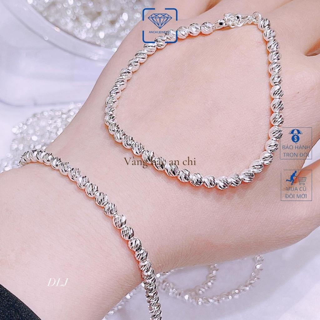 Lắc tay bi bạc phay , chuẩn bạc ta sáng lấp lánh không xỉn màu - Anchi jewelry