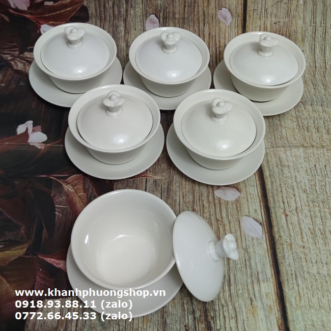 Bộ chén trà có nắp Tulip sứ Minh Long - bộ chén trà có nắp sứ minh long