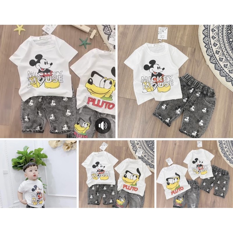 BỘ CỘC MICKY/ PLUTO QUẦN BÒ BÉ TRAI