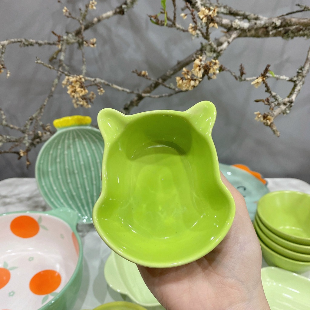Sét bát đĩa gốm sứ decor màu xanh 16 món cực kỳ xinh yêu