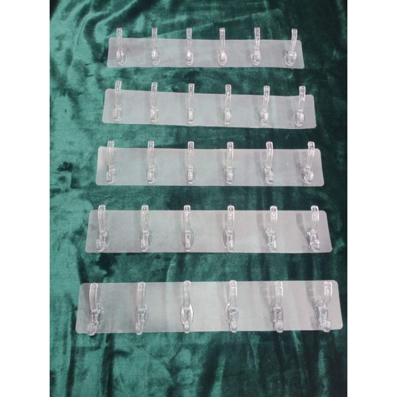 Móc dán tường 6 móc pha lê 35x6.3cm,,,