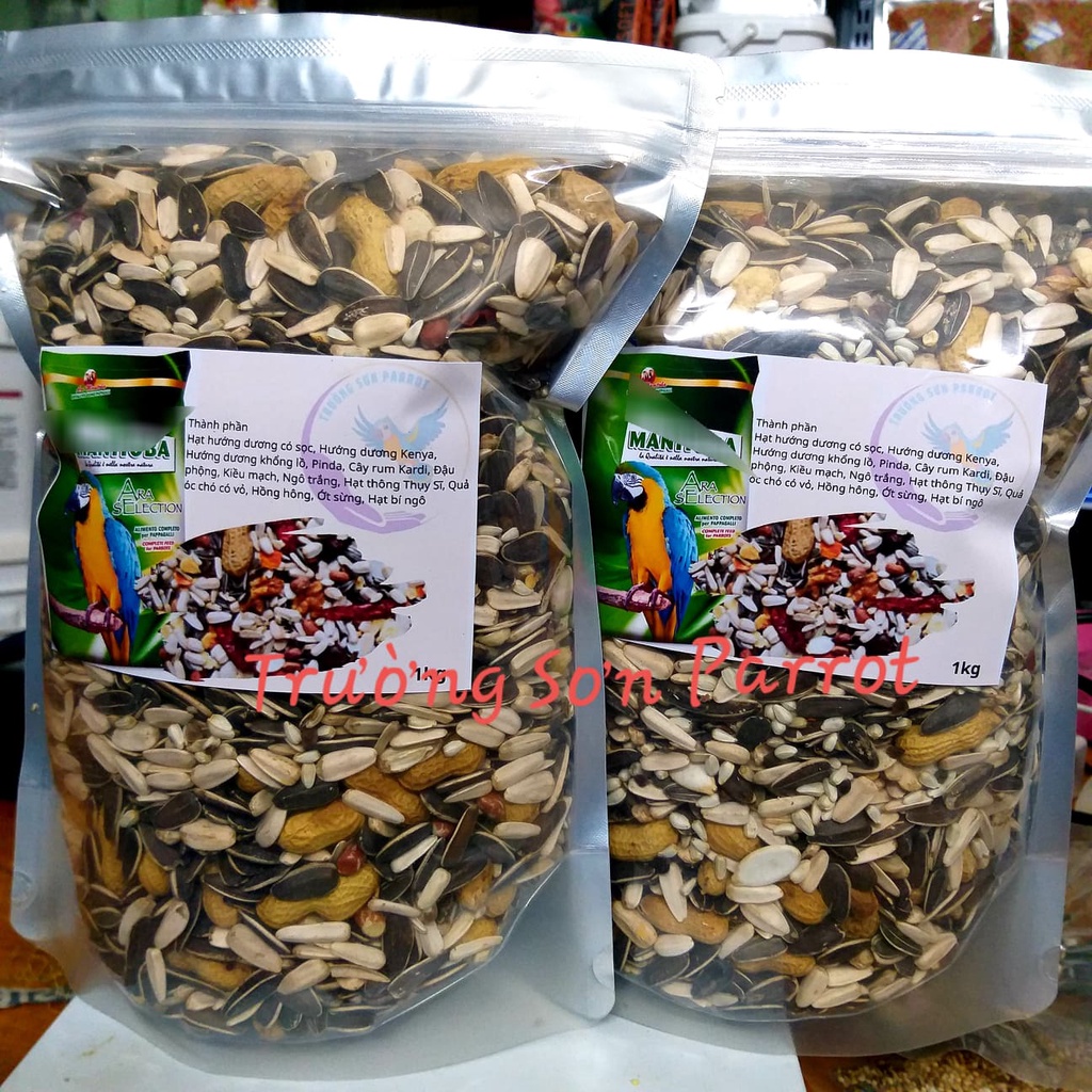 1kg Hạt Trộn Ara Selection cho vẹt lớn và trung như macaw, xám, sun, xích....