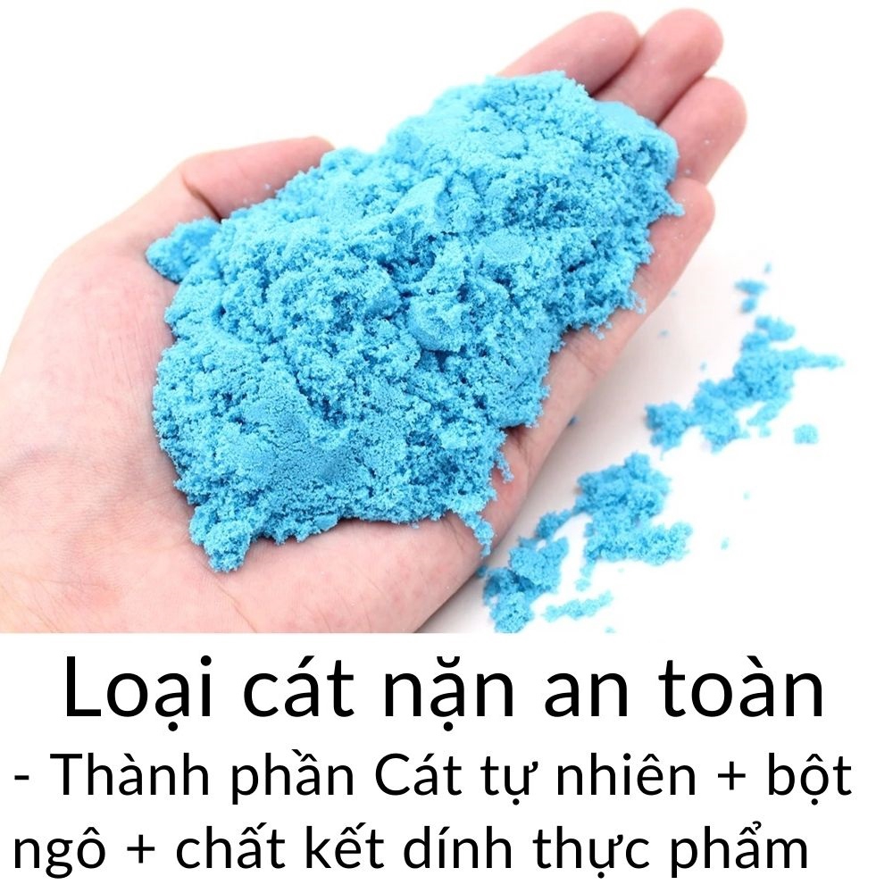 🌈 Đồ chơi cát nặn vi sinh ❤Đủ bộ Khuôn+Bể+0.8kg Cát 🌈Bộ Đồ Chơi Cát Động Lực