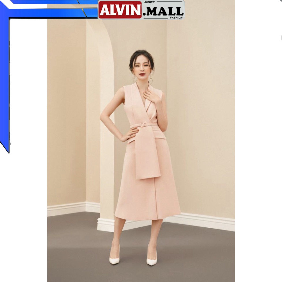 ✨Quảng Châu✨ Đầm suông thiết kế thanh lịch - kèm thắt lưng ALVIN.MALL