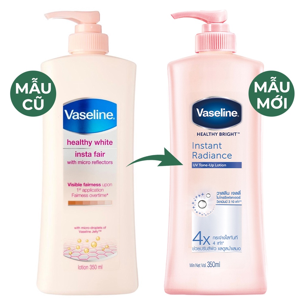 Sữa Dưỡng Thể Vaseline Nâng Tông Sáng Da Tức Thì 350ml Healthy Bright Insta Radiance UV Tone-Up Lotion