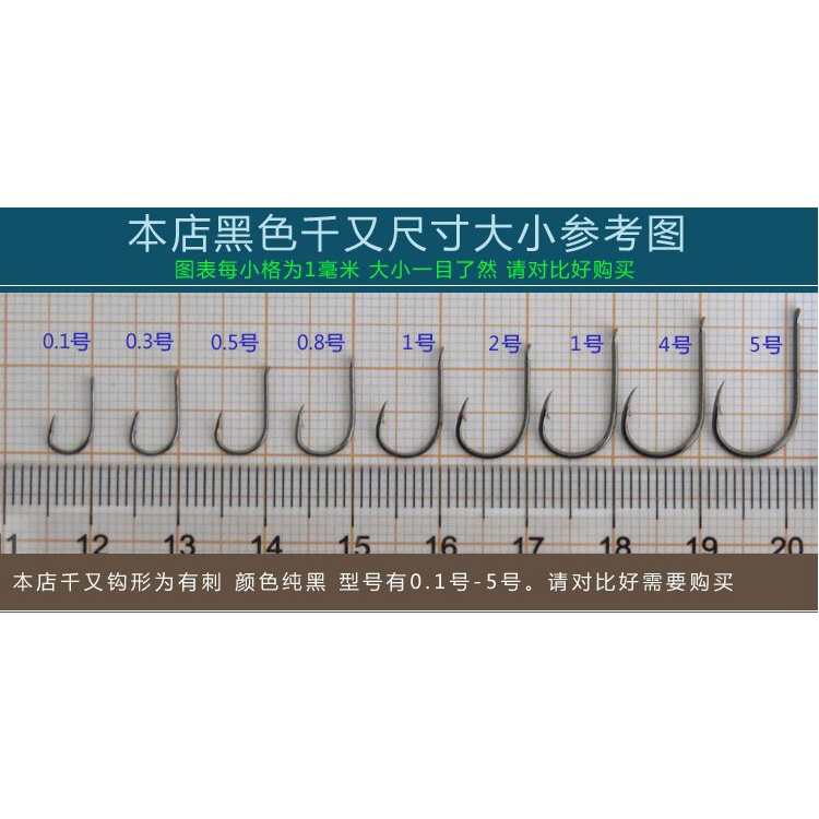 Bộ 500 Cái 0.1-500 Cái / Lốc 0.1-5# Móc Câu Cá Bằng Thép carbon Màu Đen Chất Lượng Cao