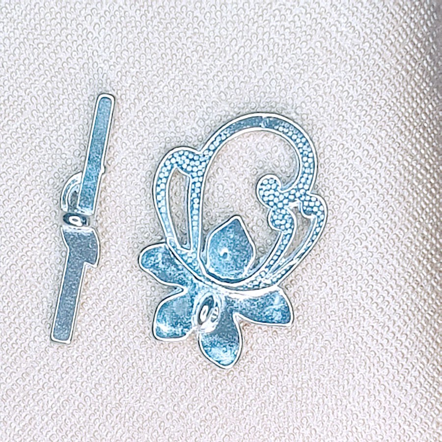 [K14T] Phụ kiện trang sức (DIY) - Chốt khóa Móc chéo kiểu OT hoa lan làm vòng cổ vòng tay