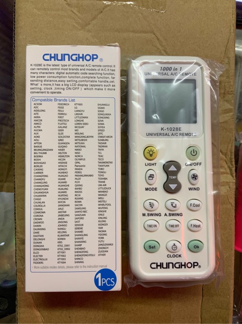 Khiển điều hoà đa năng K-1028E. M.Q:0765563012