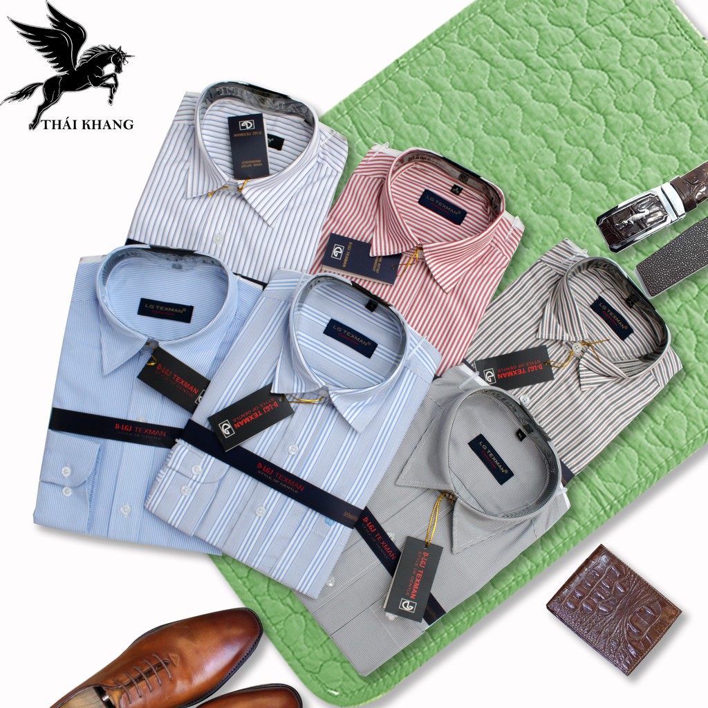 Áo sơ mi nam dài tay cao cấp họa tiết sọc dọc form rộng rãi, thoáng mát size từ 60kg-85kg