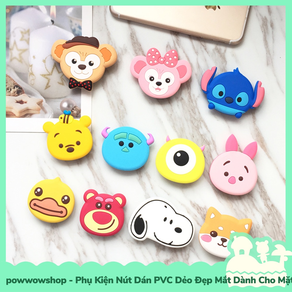 [Sẵn VN - Hỏa Tốc] Nút Dán Dẻo PVC Keo 3M Làm Đẹp Mặt Lưng Cho Ốp Điện Thoại Mẫu Nhân Vật Hoạt Hình Đáng Yêu