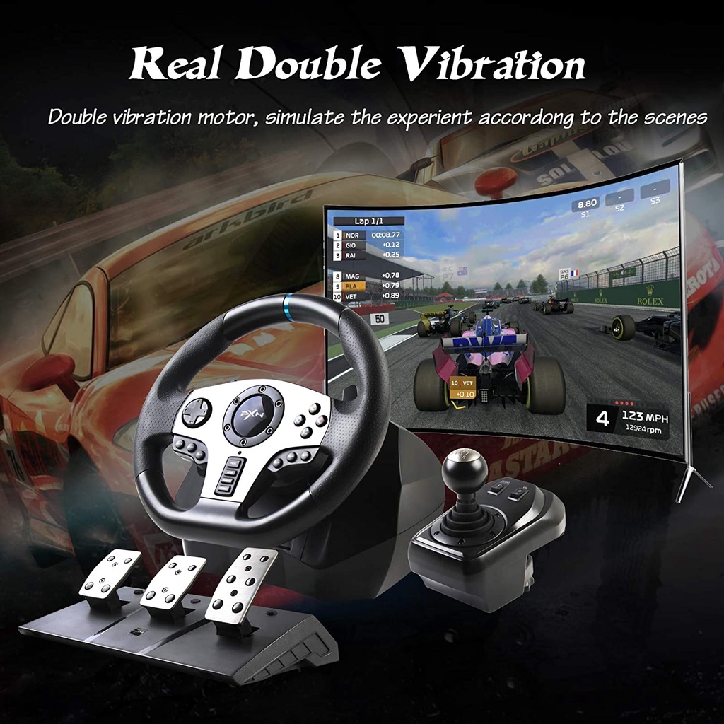 Vô lăng chơi game PXN V9 Gaming Racing Wheel - Hàng Chính Hãng