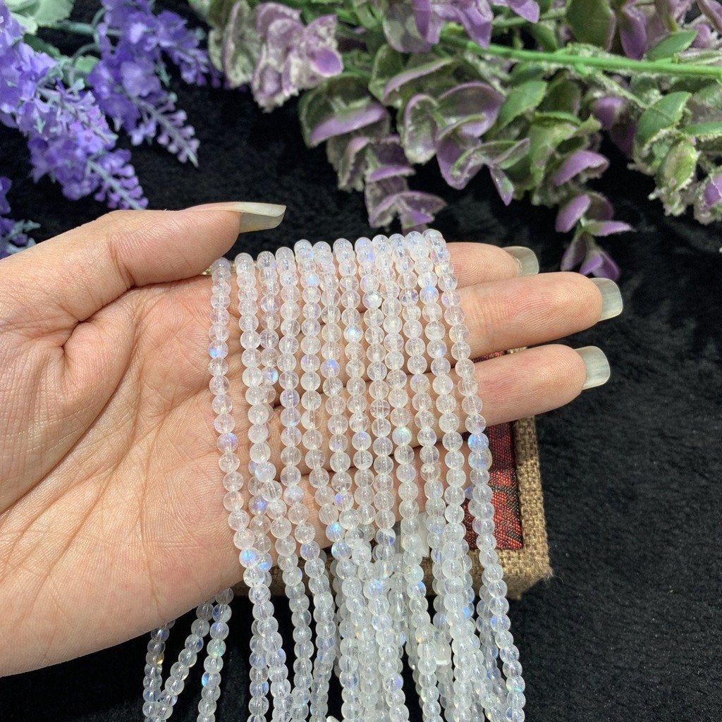 Vòng tay hạt đá Moonstone Mặt Trăng quấn 3 vòng tay Tặng hộp đỏ - Trang sức phong thủy