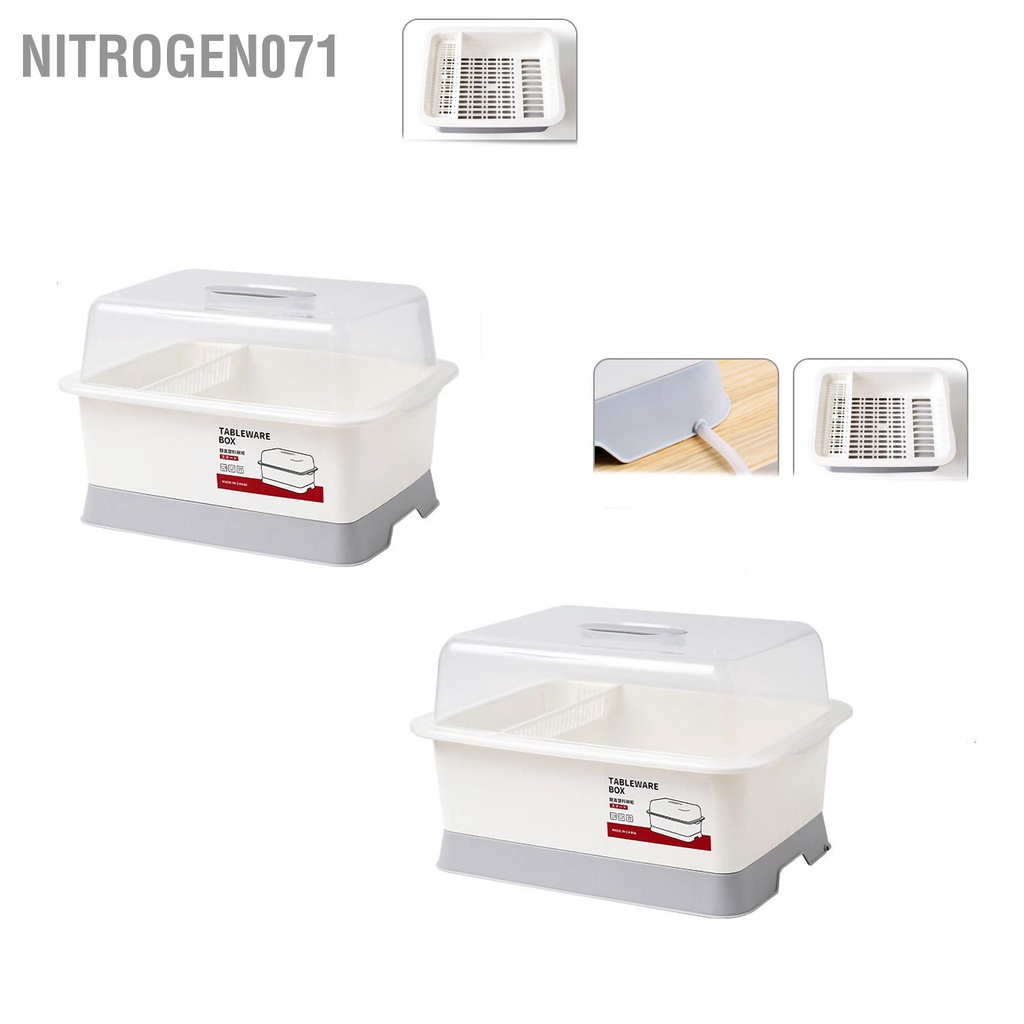 Nitrogen071 Rổ Úp Chén Bát, Kệ Úp Chén Bát Có Nắp Đậy Tiện Lợi Chống Bụi Bẩn - Tiết kiệm không gian cho nhà bếp gia đình