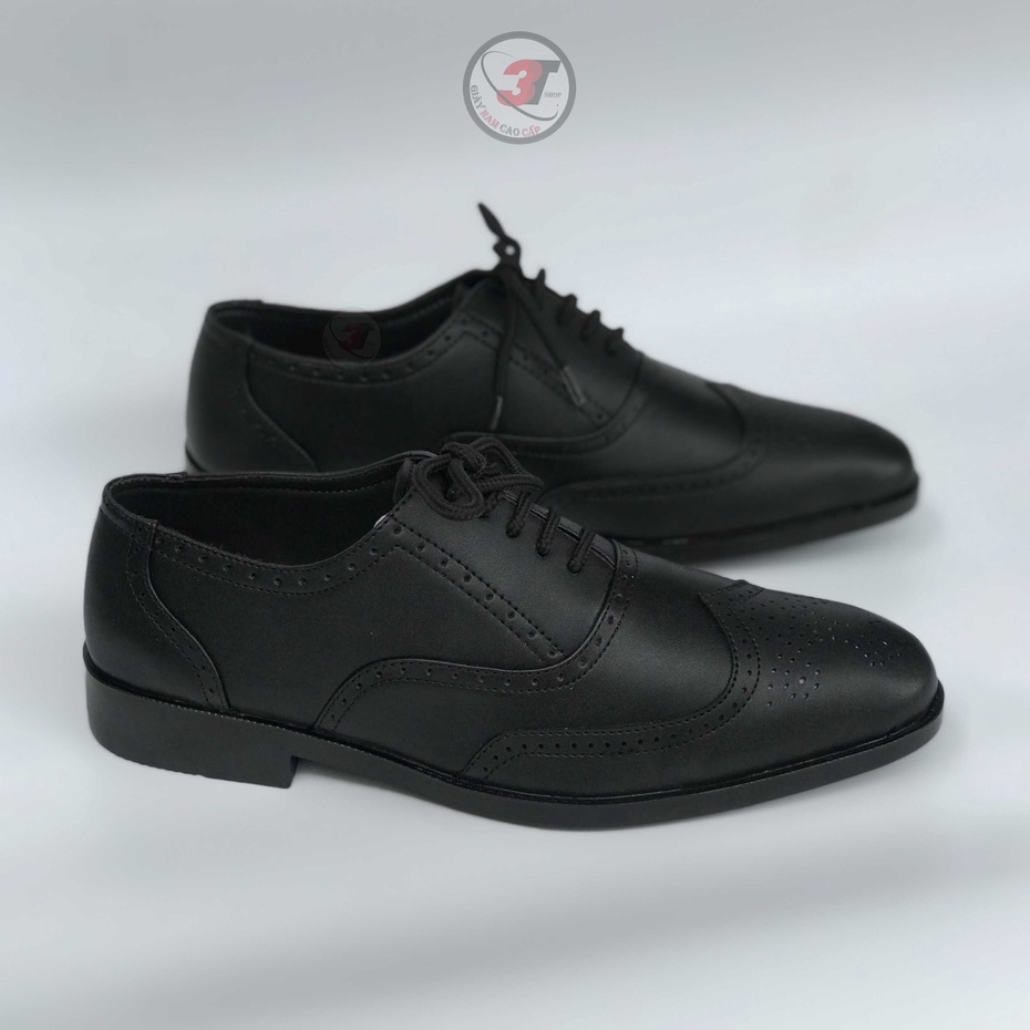 Giày nam oxford công sở  ,DA mềm màu đen trắng , Đế Cao su Cao 3cm ,Có Khâu Đế  -Bảo hành 12 tháng