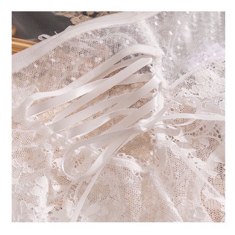 QUẦN LÓT REN LƯNG CAO chéo mông sexy ren đùi trong suốt xuyên thấu đẹp múa cột màu đen trắng đỏ