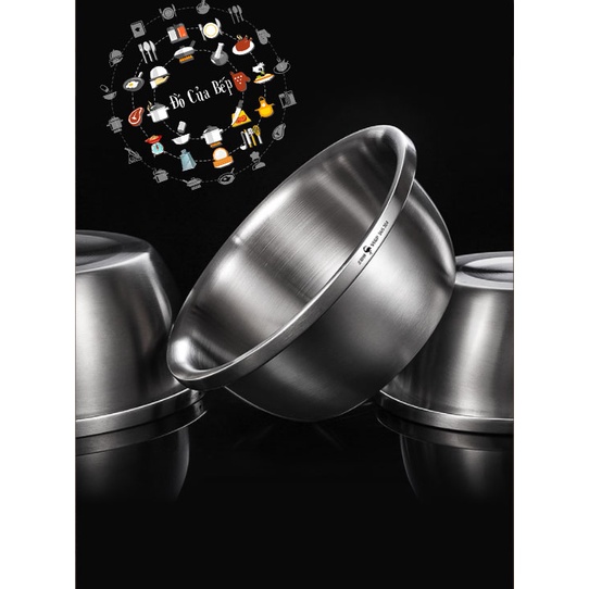 Thao inox 304 thau inox ko gỉ cao cấp đánh trứng trộn salad rửa rau củ nhà bột size 18 20 22 24 26 28 30 32 34cm